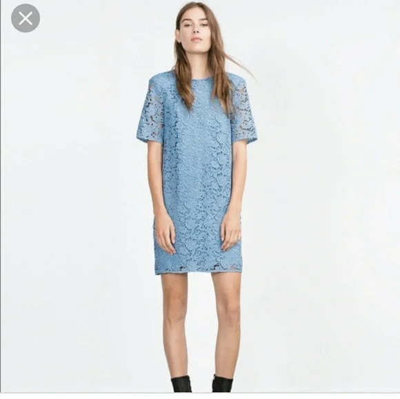 chinese dress ladies ZARA.Blue dress with black lace Ts  Hibuy market